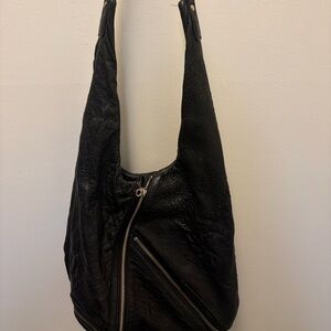 Black Leather Hobo Bag